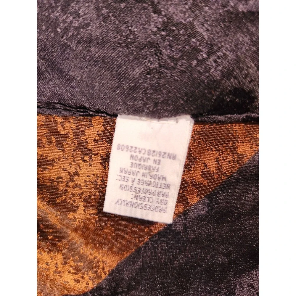 Echo Scarf VINTAGE 100% SILK Japan Brown Black Beautiful